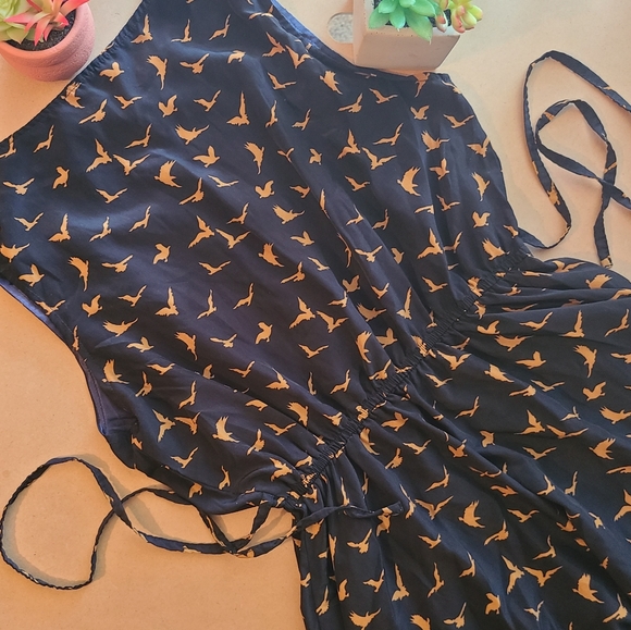 Eye Candy Blue & Gold Sleeveless Dress Size Medium - Picture 4 of 4